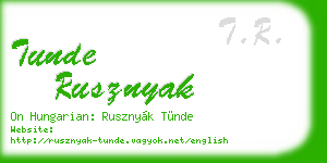 tunde rusznyak business card